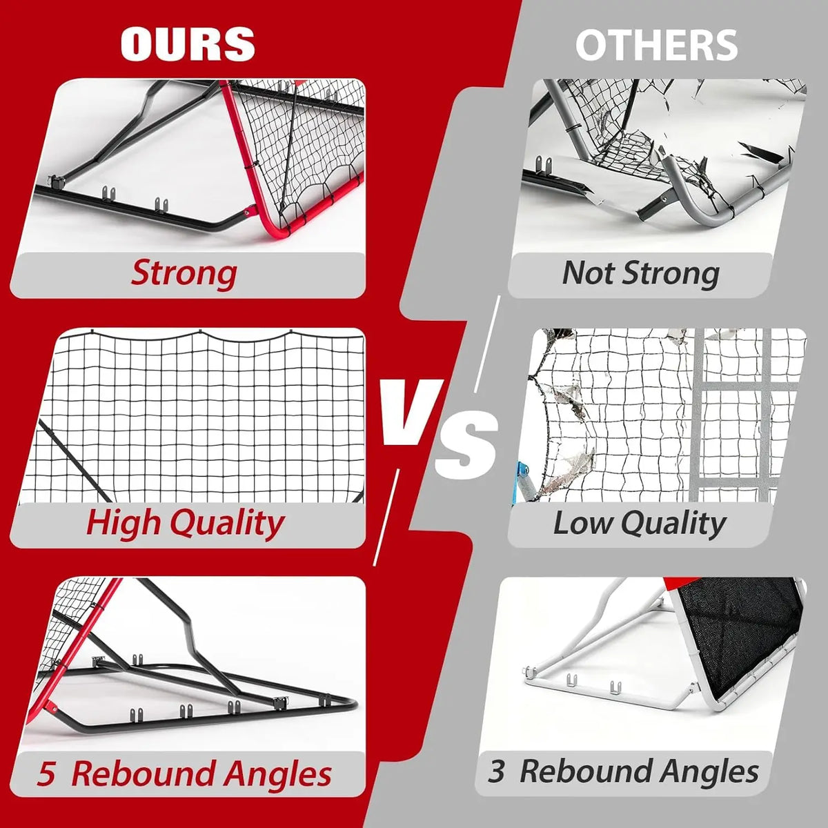 HiMISS Adjustable Multisport Rebounder Net For Baseball Soccer Drills