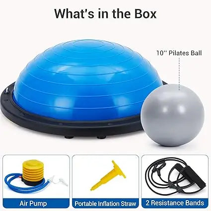 Non Slip Half Exercise Ball Trainer With Pump And Bands