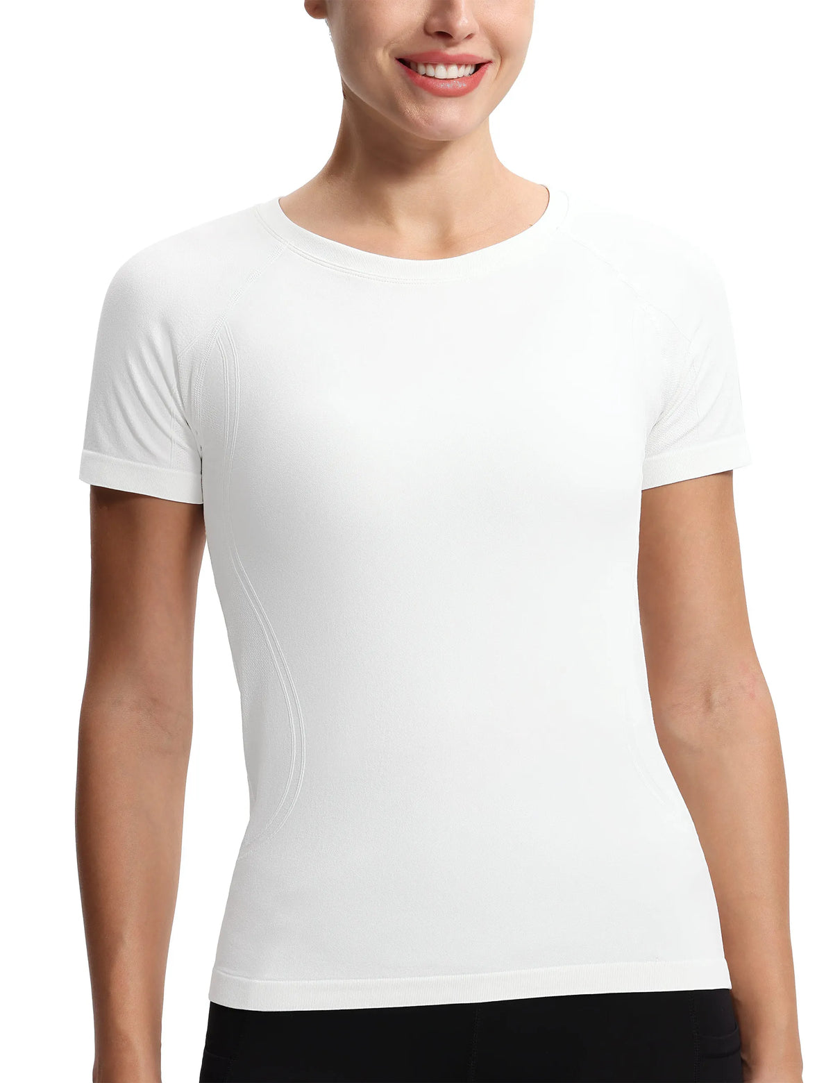 The Gym People Womens Seamless Workout Tee Shirt Short Sleeve