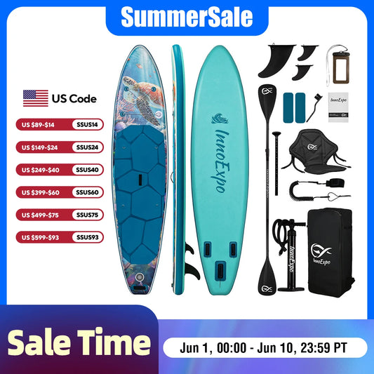 InnoExpo Inflatable Stand Up Paddle Board With Surf Accessories