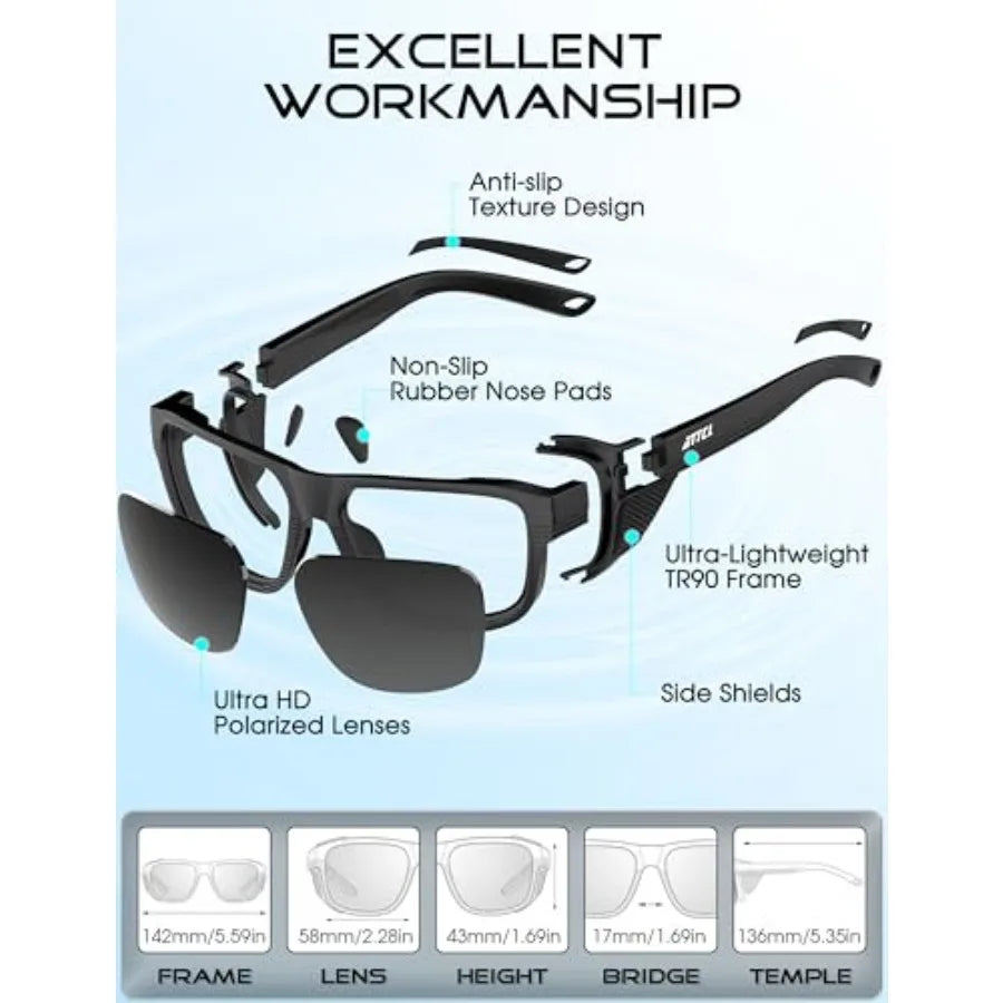 Lightweight Polarized Sports Sunglasses With TR90 UV Protection Frames