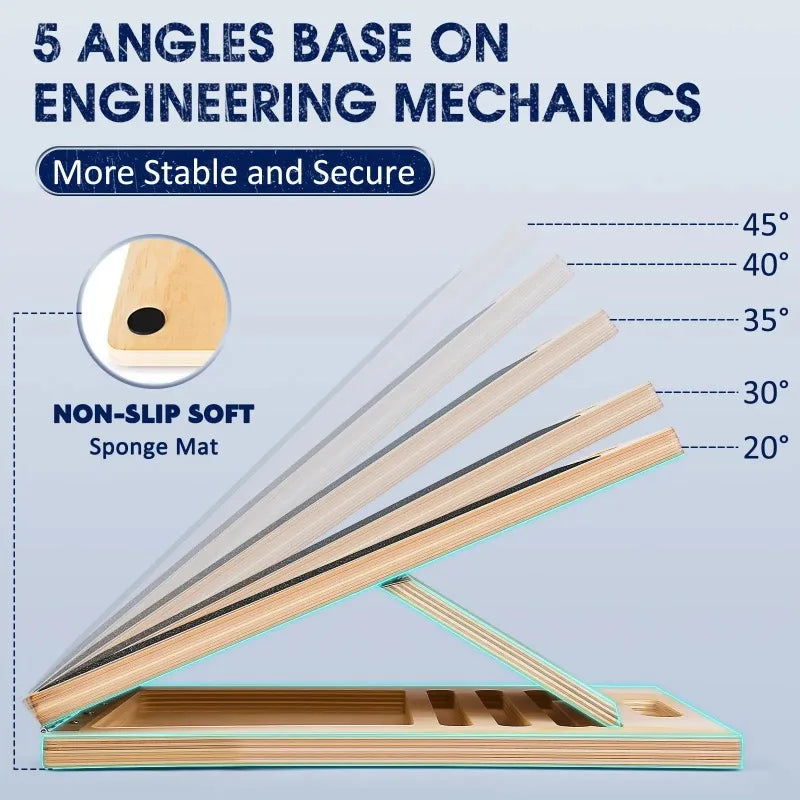 Adjustable Wooden Slant Board for Calf Stretching and Ankle Therapy