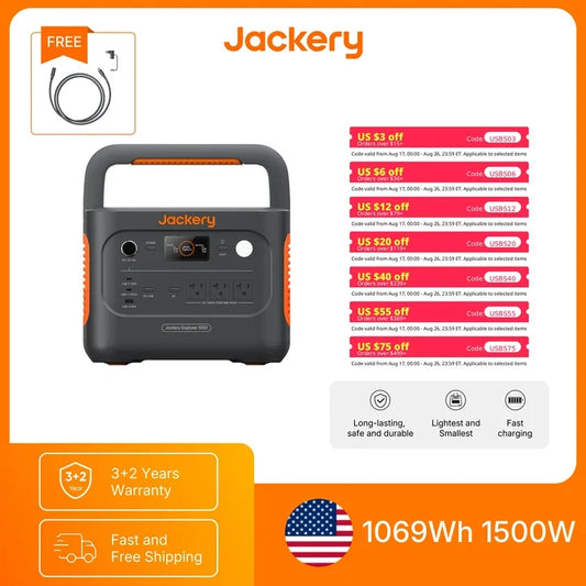 Jackery Explorer 1000 V2 1500W Portable Solar Power Station