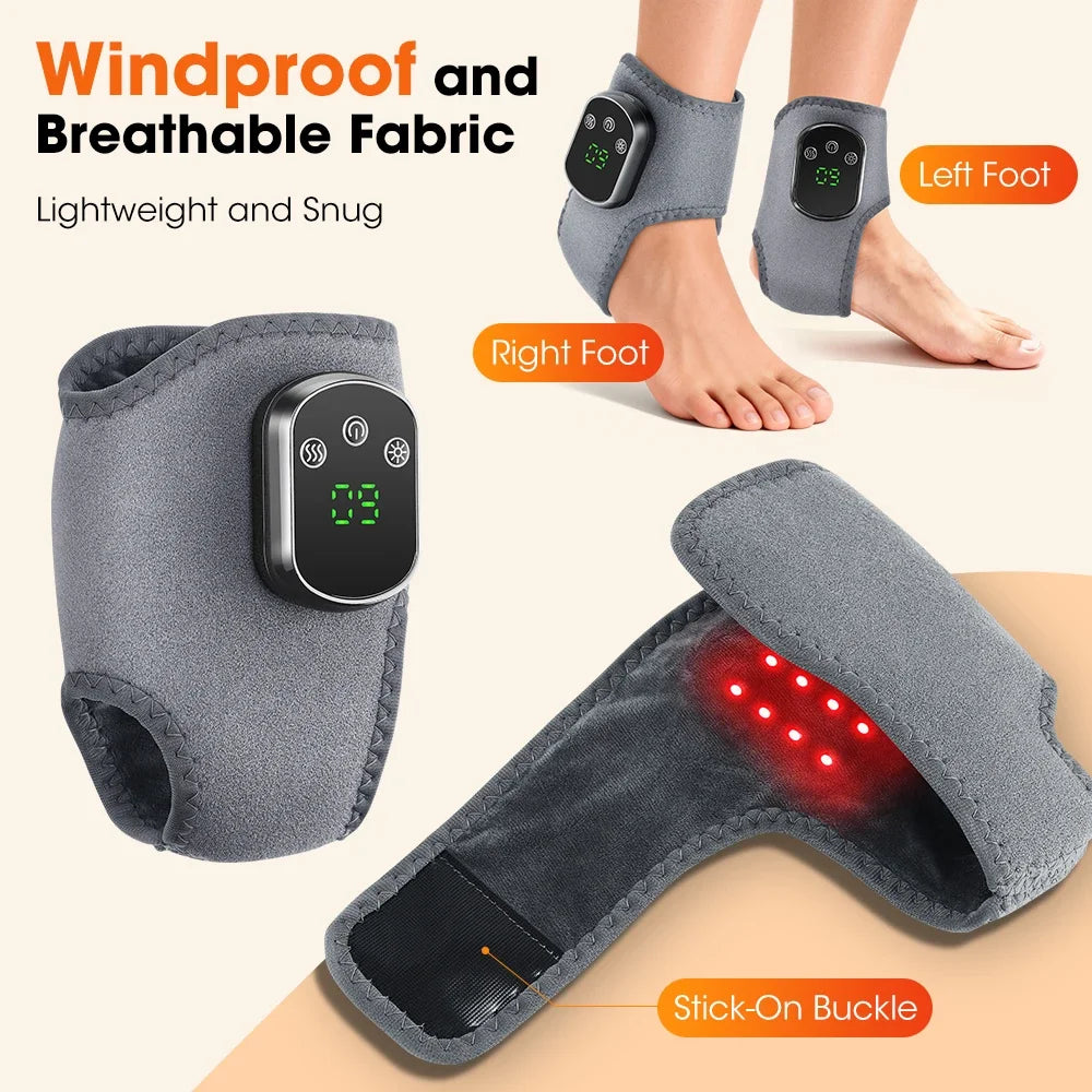 Pastsky Rechargeable Red Light Ankle Brace With Heat And Massage