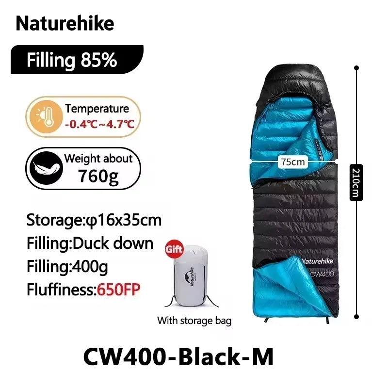 Naturehike Ultralight Duck Down Sleeping Bag For Outdoor Hiking