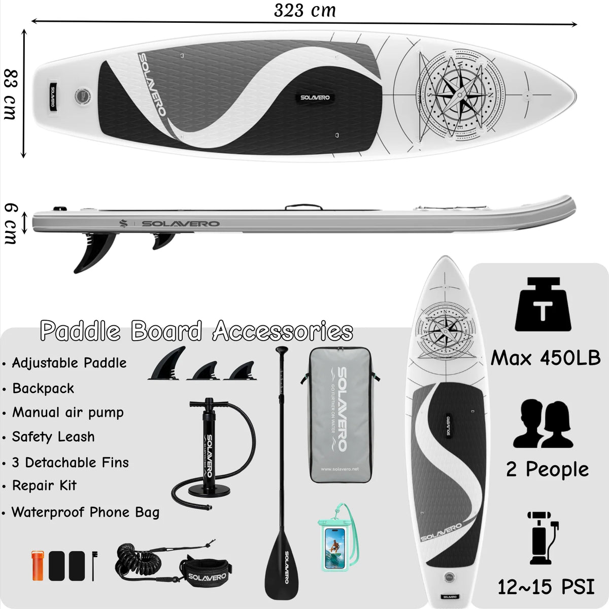NEBMAAX Inflatable Stand Up Paddle Board With Premium Accessories