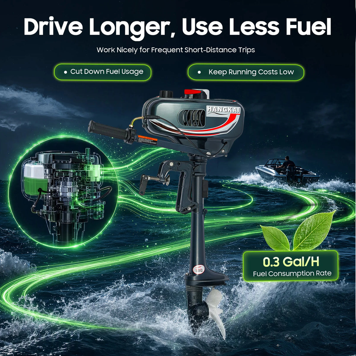 Bymaocar 2 Stroke Outboard Motor Manual Start CDI Ignition