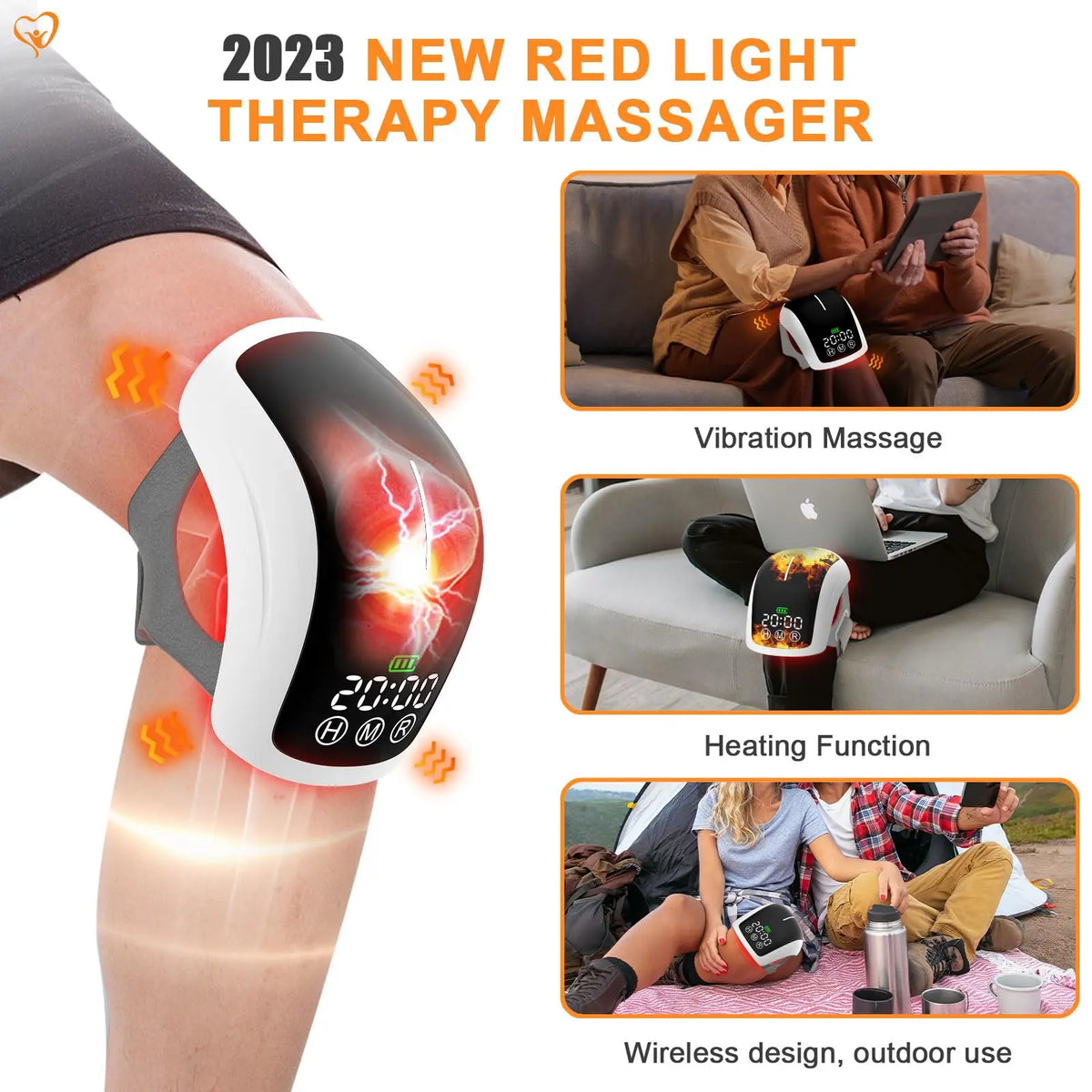 Jitesy Heated Knee Massager With Infrared Light Therapy