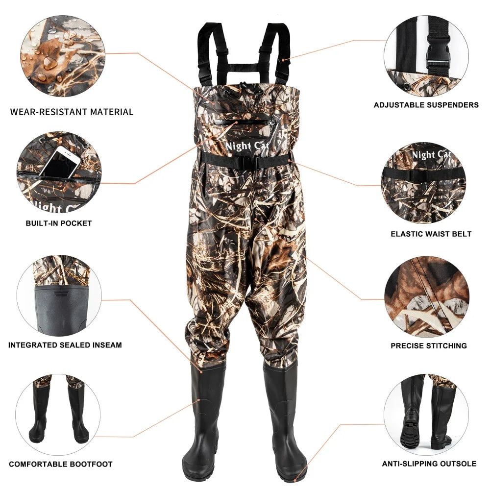 Night Cat Waterproof Fishing Chest Waders For Outdoor Hunting