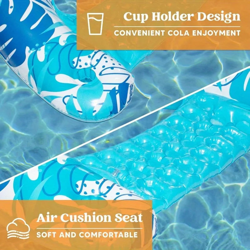 Joyfy Inflatable Pool Lounge Chairs With Dual Cup Holders