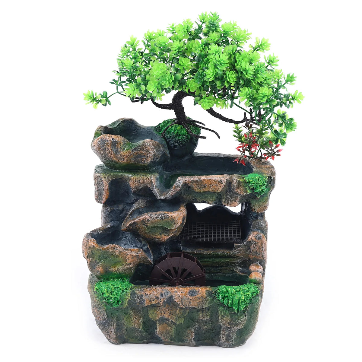 Indoor Resin Waterfall Desktop Water Feature With Led Lights
