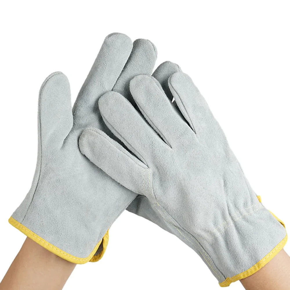 Heavy Duty Sheepskin Leather Welding Gloves For Heat Resistant Safety