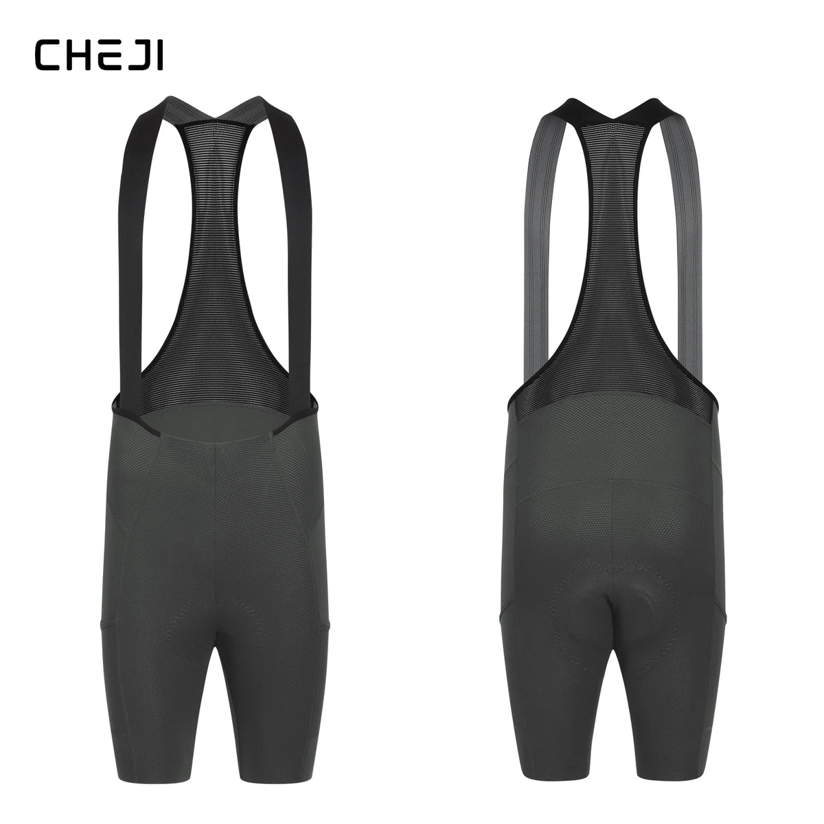 Cheji Men's Seamless Cycling Bib Shorts Breathable Quick Dry Fabric