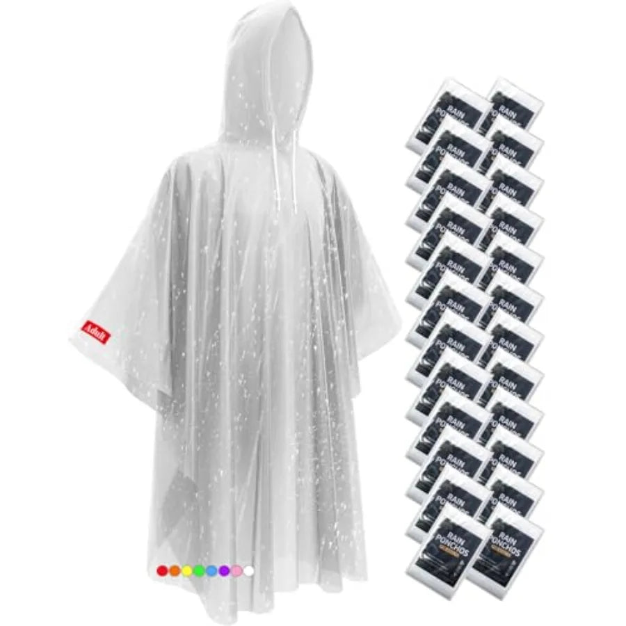 Compact Emergency Rain Poncho With Hood For Outdoor Activities