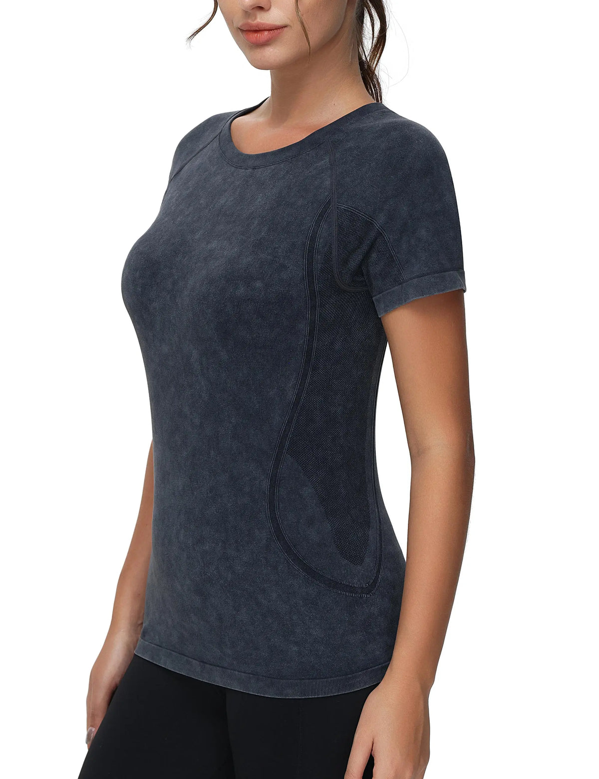 The Gym People Womens Seamless Workout Tee Shirt Short Sleeve