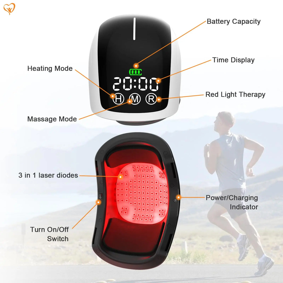 Jitesy Heated Knee Massager With Infrared Light Therapy