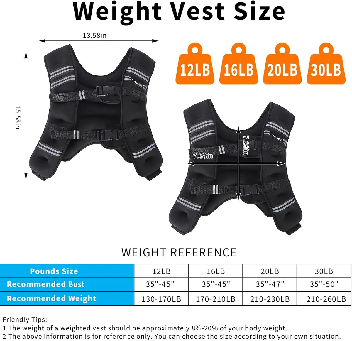 Premium Weighted Vest for Strength Training and Cardio Workouts