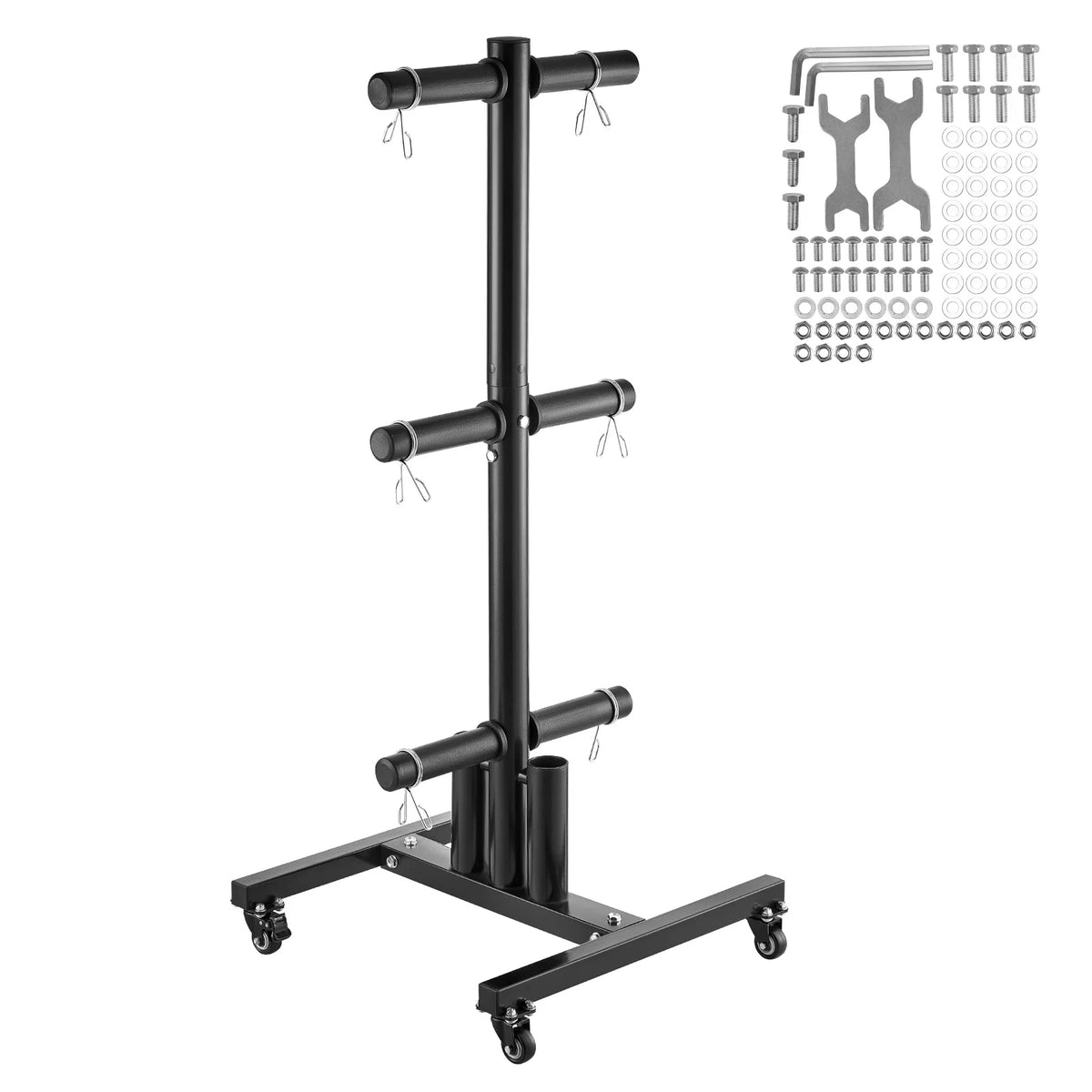 Standard Weight Plate Rack With Wheels Home Gym Storage Stand