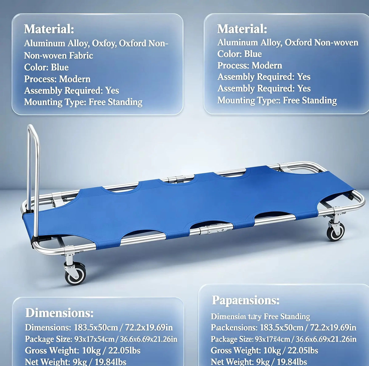 Aluminum Alloy Folding Emergency Stretcher With 350 Lb Capacity