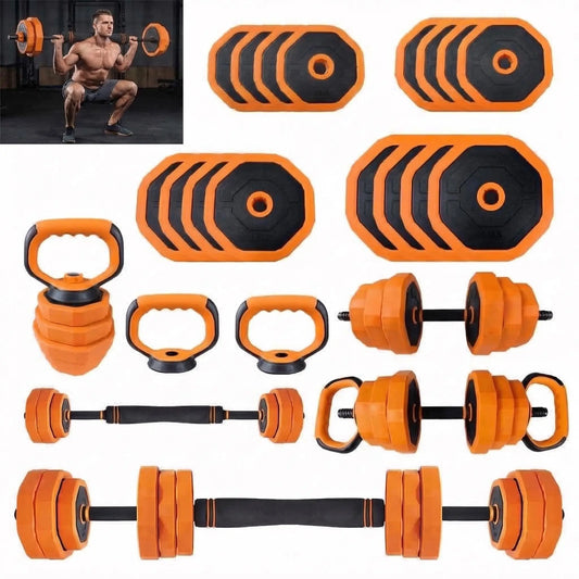 Adjustable Multi Functional Dumbbell Set With Barbell Hook