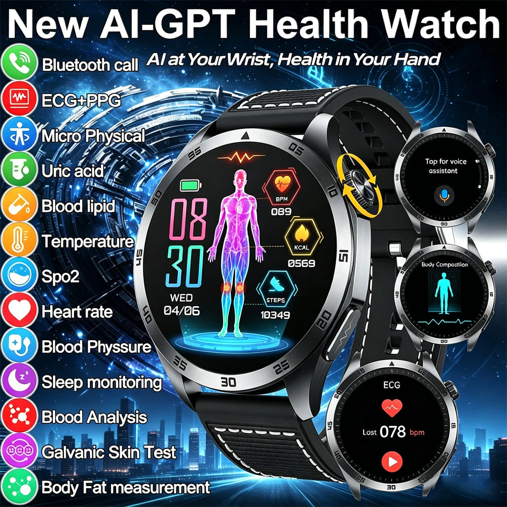 ECG Blood Pressure Smart Watch Bluetooth Calling And PPG Tracking