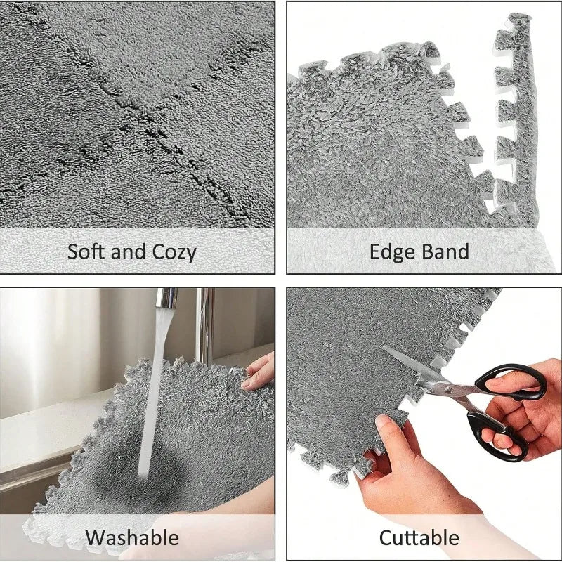 Interlocking Plush Foam Exercise Mats For Home Gym And Yoga