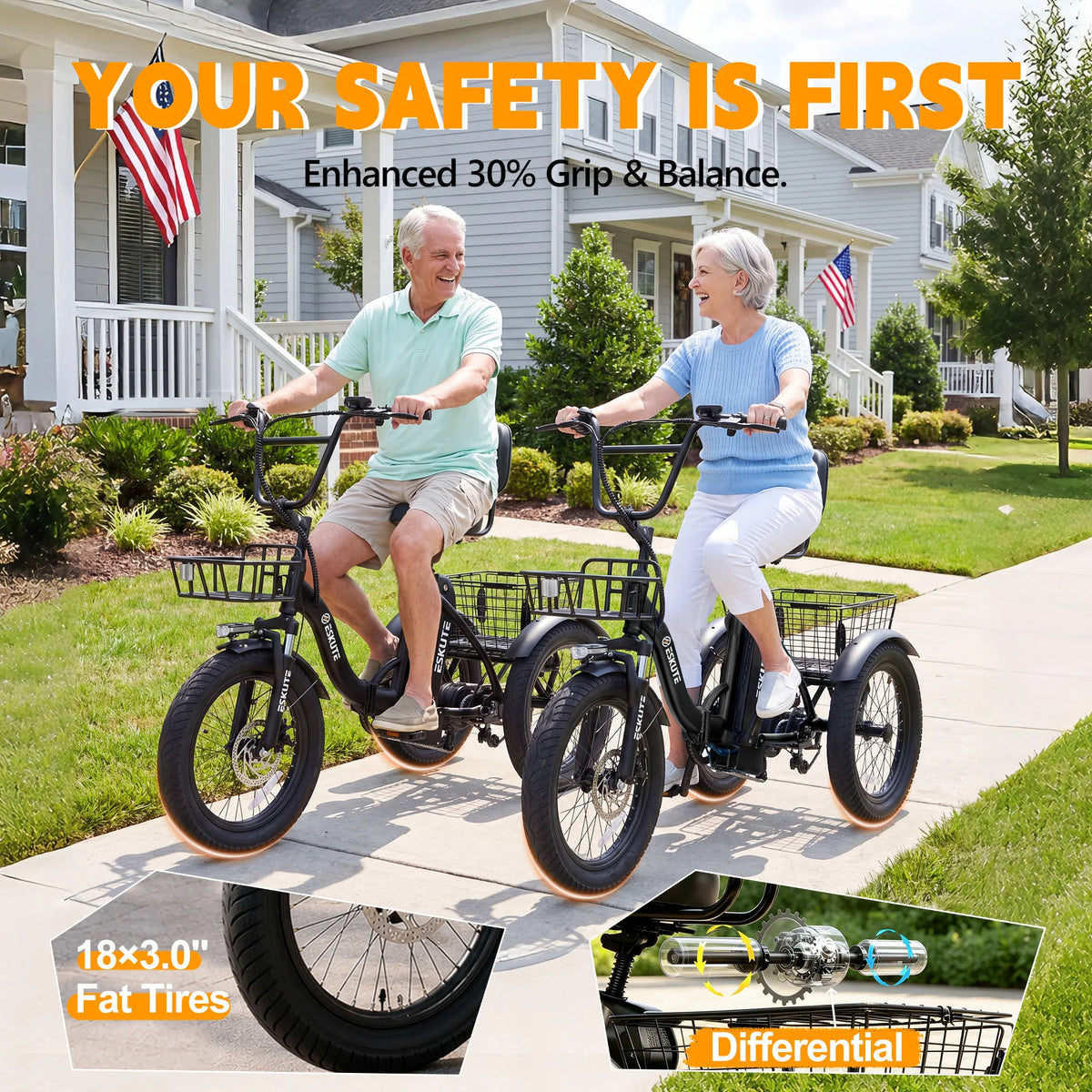 ESKUTE Electric Folding Trike Provides Reliable Performance And Comfort