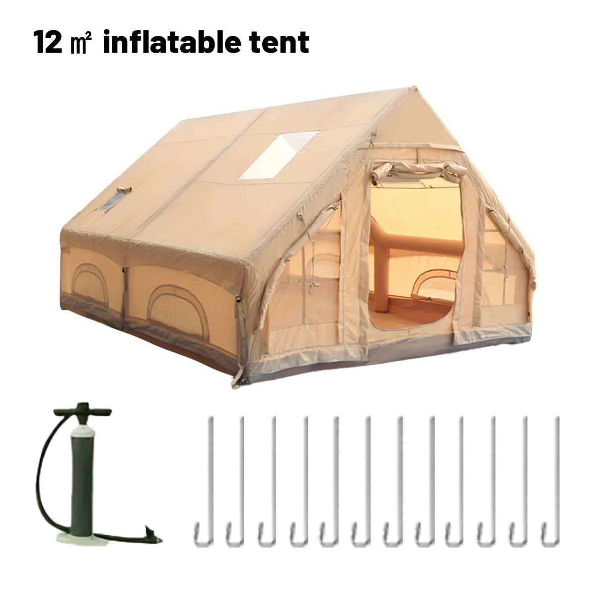 Pakicetus Inflatable Waterproof Camping Tent With Stove Plug