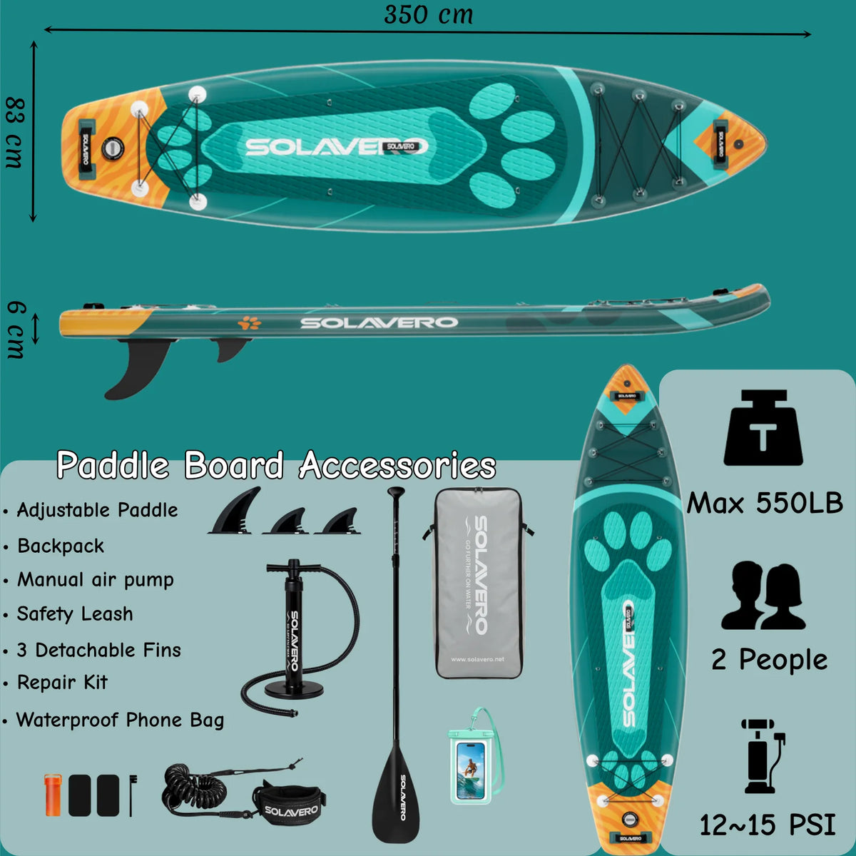 Nebmaax Inflatable Stand Up Paddle Board With Stable Ride