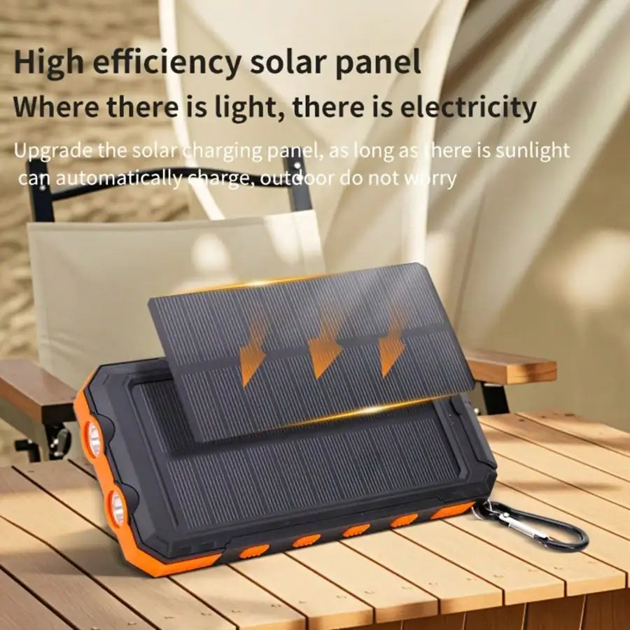 Portable 10000mAh Solar Power Bank With Type C Fast Charging