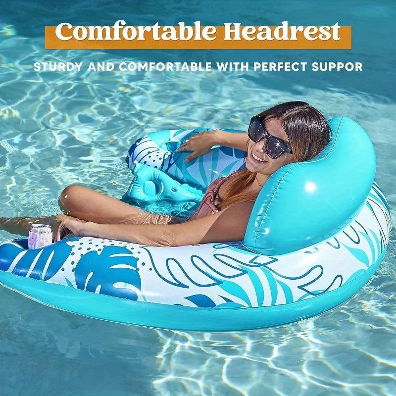 Joyfy Inflatable Pool Lounge Chairs With Dual Cup Holders