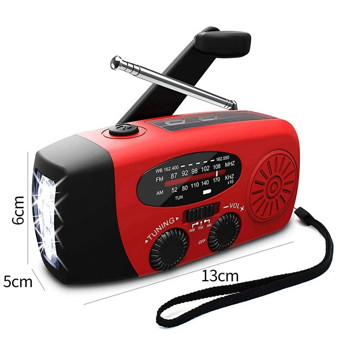 Portable Solar Emergency Radio With Led Flashlight And Power Bank