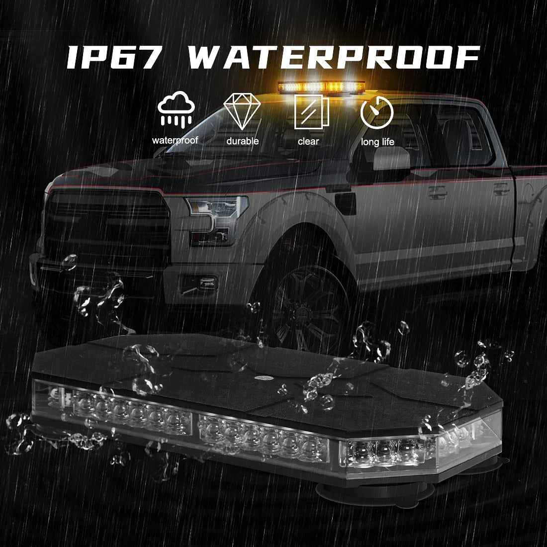 Magic Color 42 LED Magnetic Strobe Warning Light For Trucks