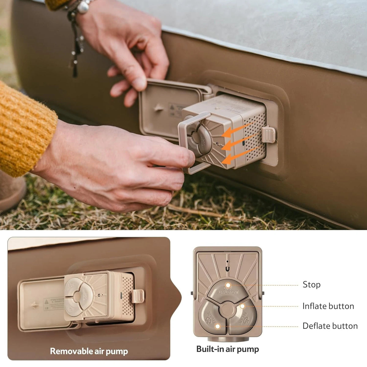Naturehike Triple Air Mattress With Built In Pump Camping
