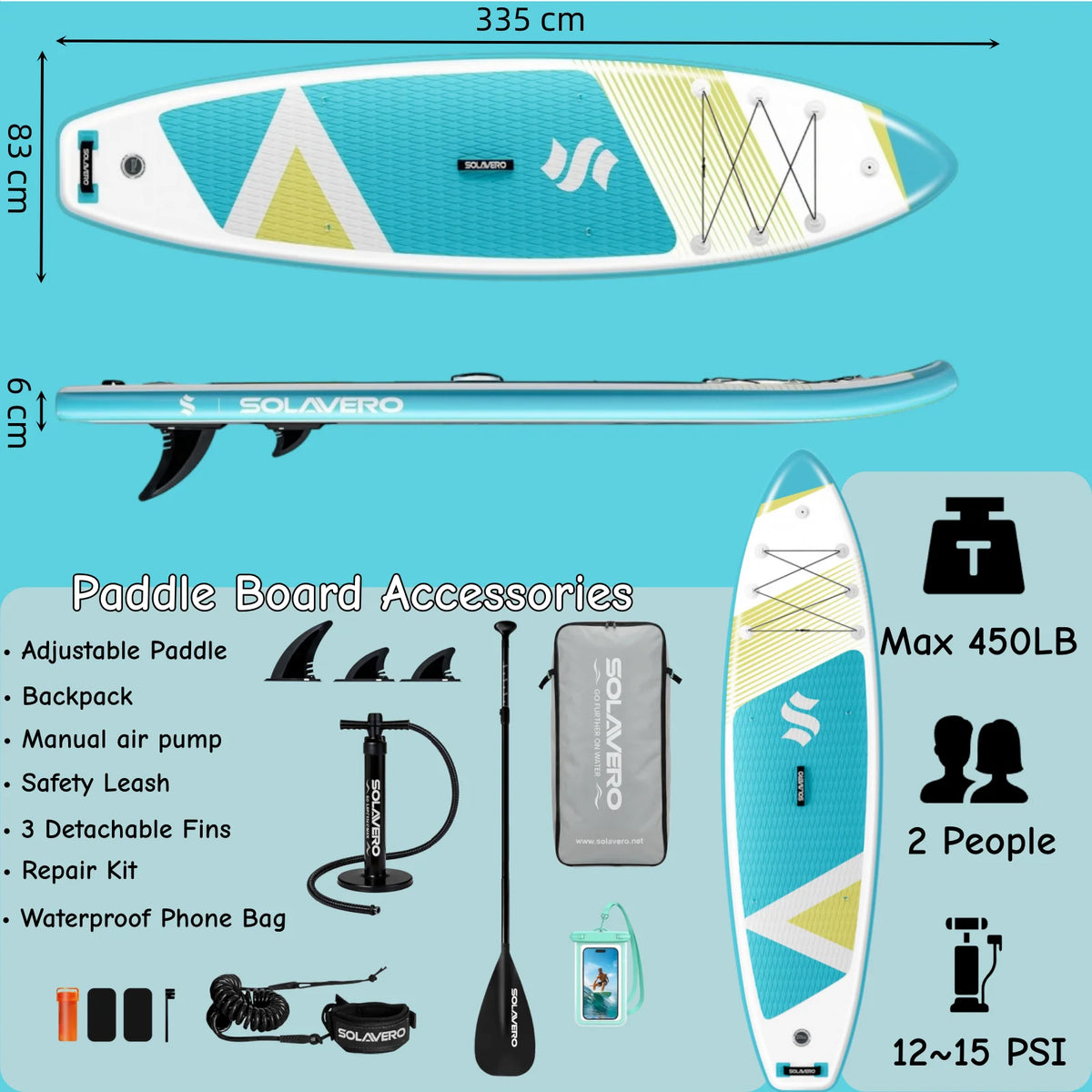 Nebmaax Inflatable Stand Up Paddle Board With Stable Ride