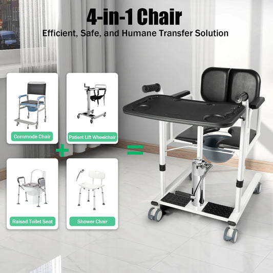 Bymaocar Hydraulic Patient Lift Portable Transfer Chair For Home Use