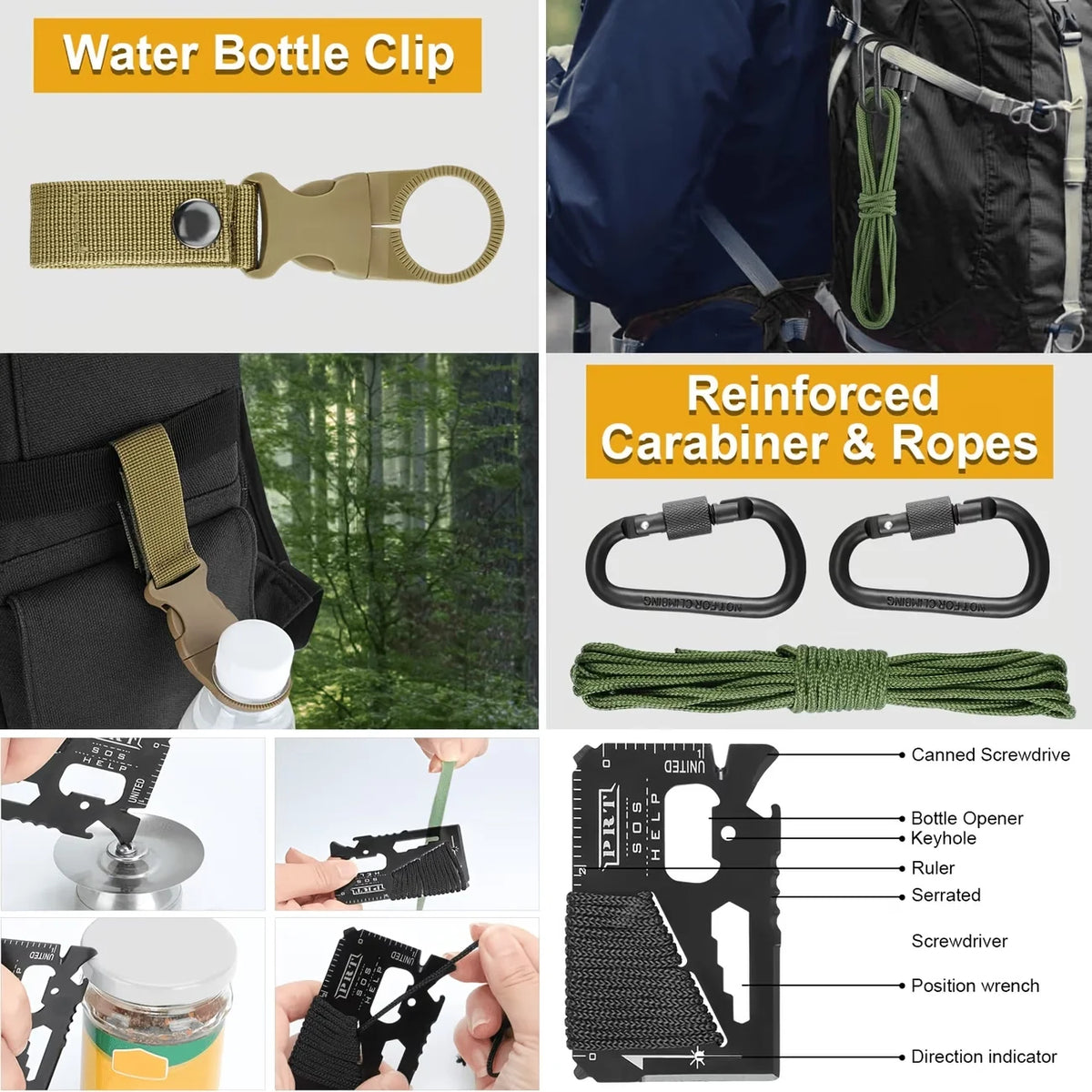 Professional 258 Piece Survival Outdoor Emergency Gear Kit