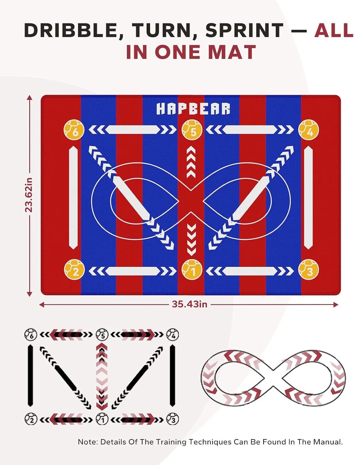 Hapbear Anti Slip Soccer Training Mat For Agility Drills