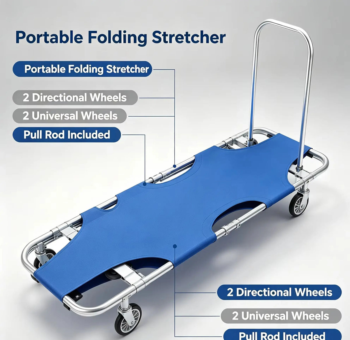 Aluminum Alloy Folding Emergency Stretcher With 350 Lb Capacity