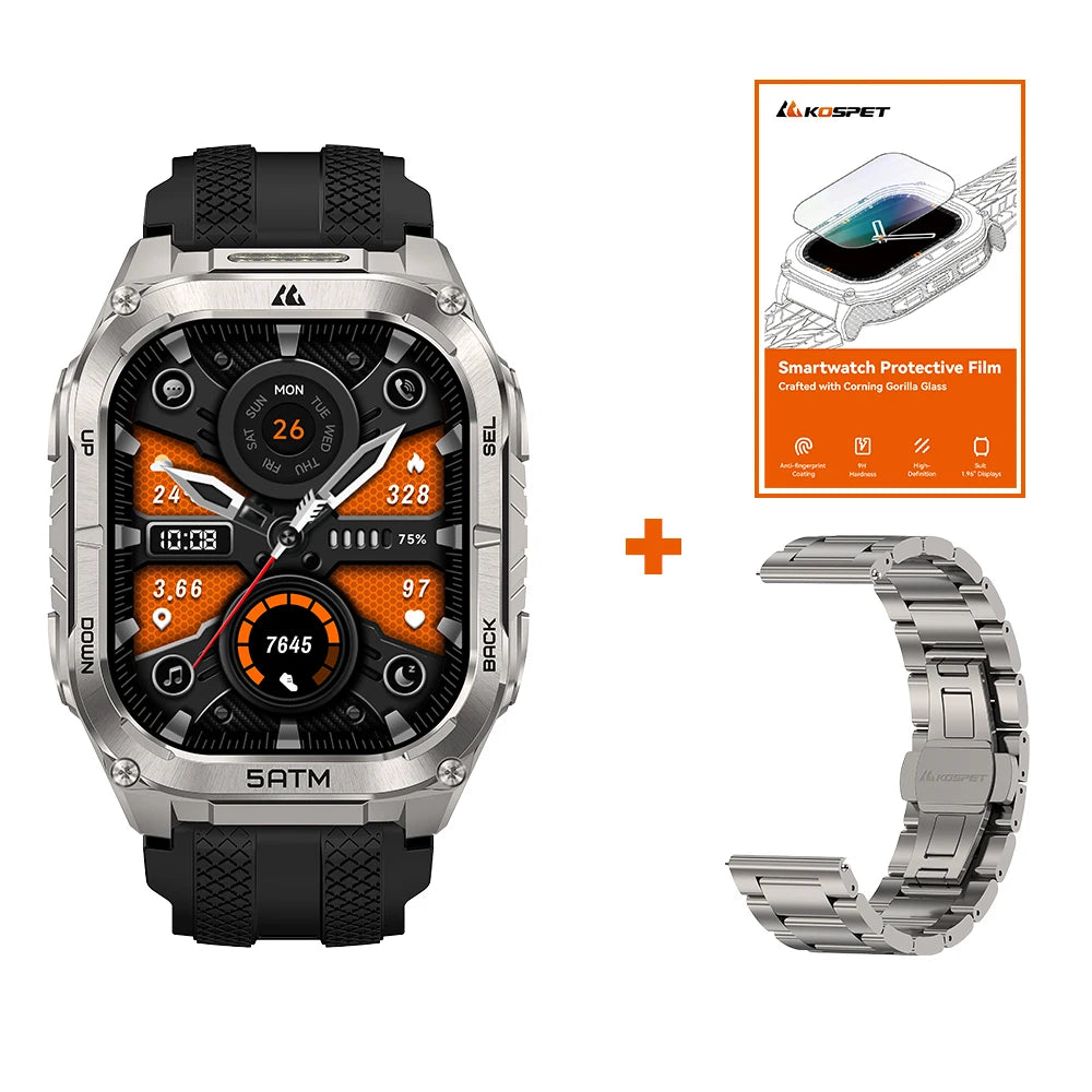 Kospe Tank M4c Gps Smartwatch With Flashlight And Health Tracking