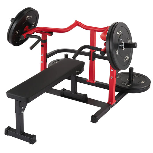 Adjustable Chest Press Machine with Converging Arms and Bench