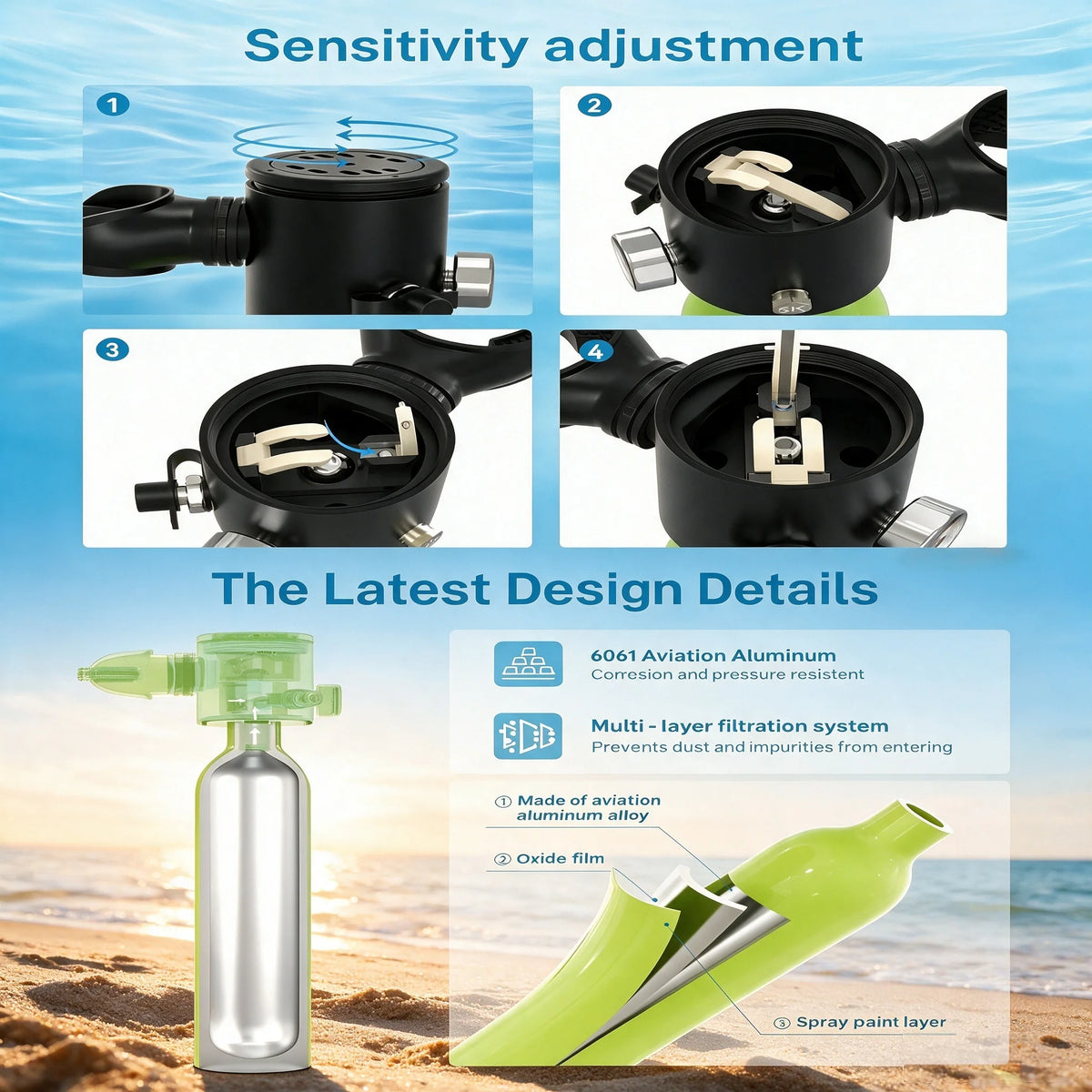 Portable Mini Diving Tank With Snorkel Mask And Pump