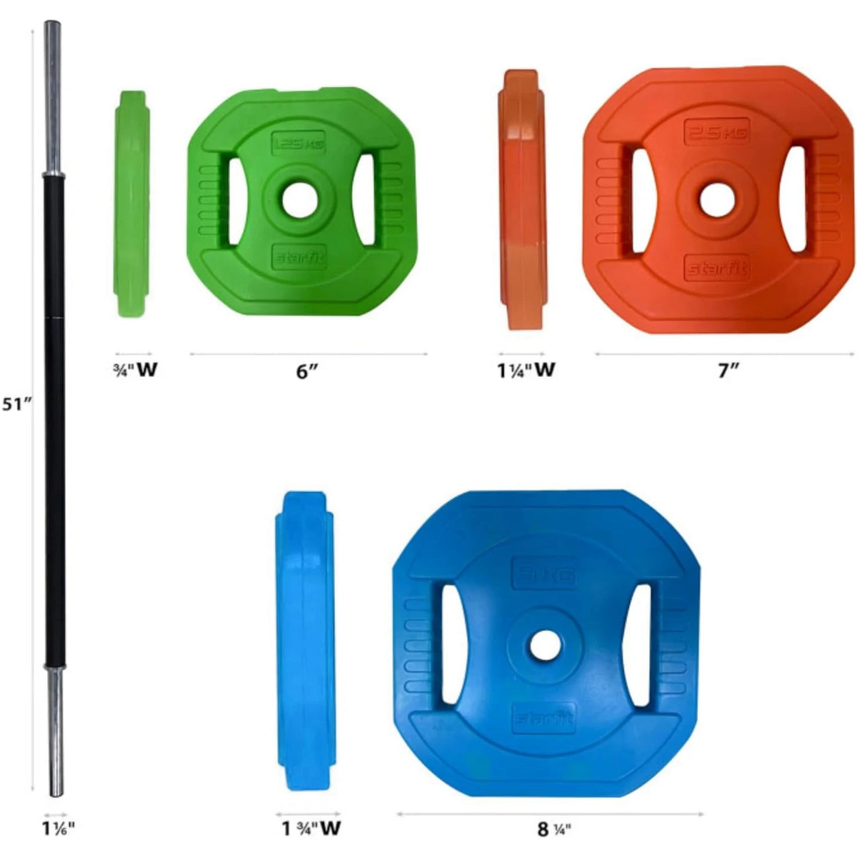 Twister.Ck Adjustable Barbell Weight Set for Strength Training Free Weights