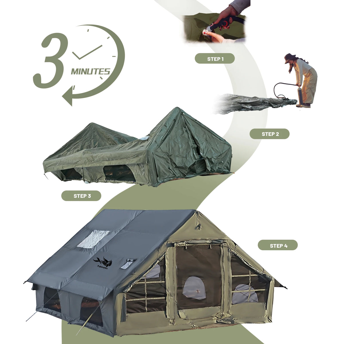 Pakicetus Luxury Inflatable Glamping Tent for Outdoor Camping
