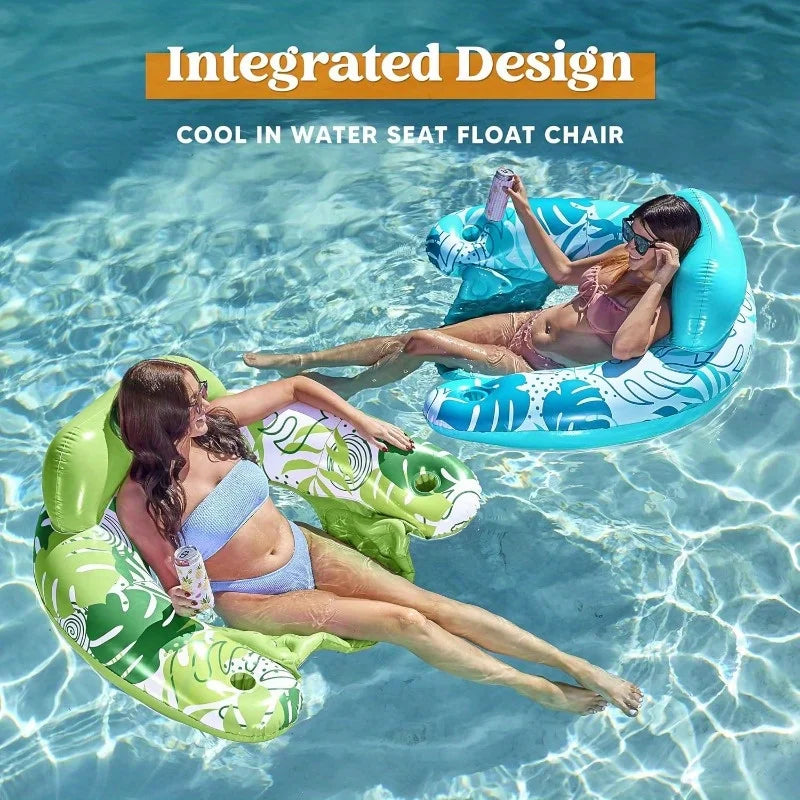 Joyfy Inflatable Pool Lounge Chairs With Dual Cup Holders