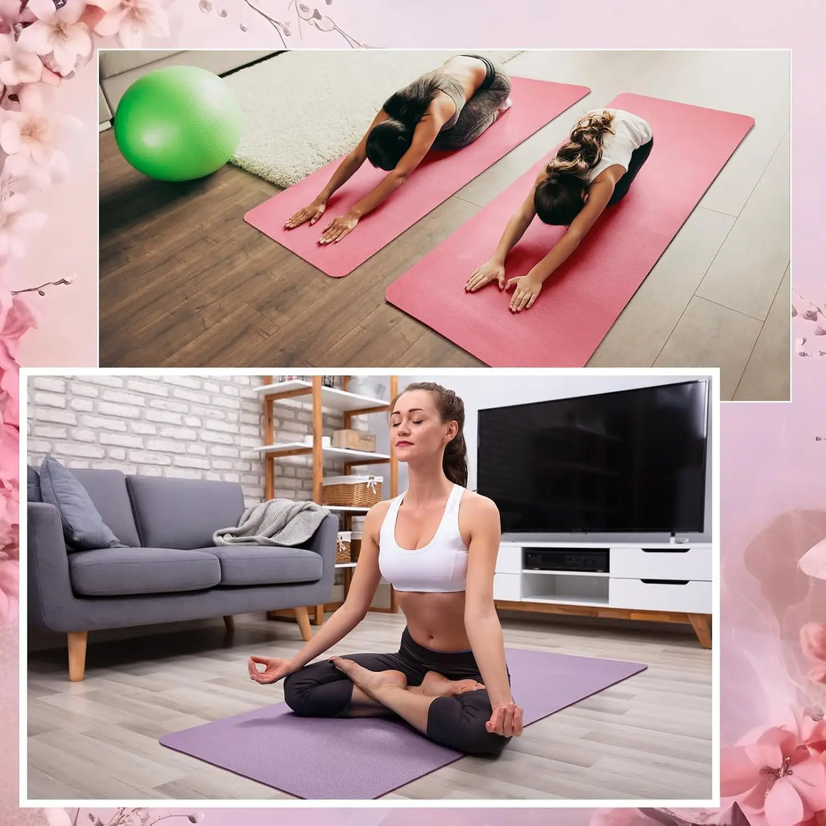 Non Slip Exercise Yoga Mats For Home Fitness And Workout