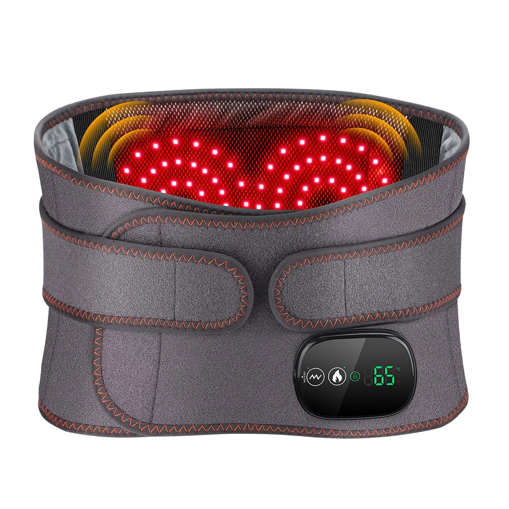Agdoad Heating Vibration Massager Belt Red Light Waist Support