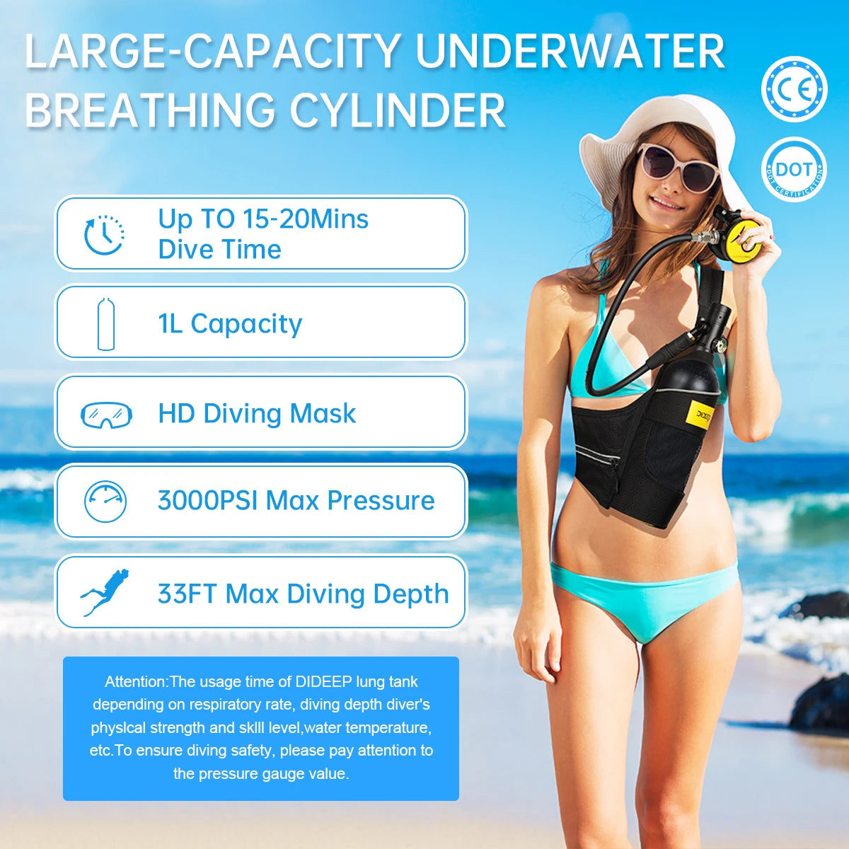 DidEEP Portable Scuba Diving Tank Set For Outdoor Underwater Adventures