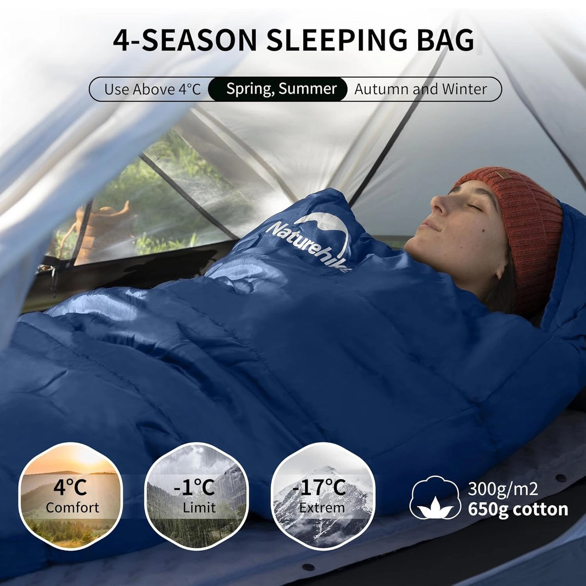 Naturehike Mummy Sleeping Bag For Outdoor Winter Camping