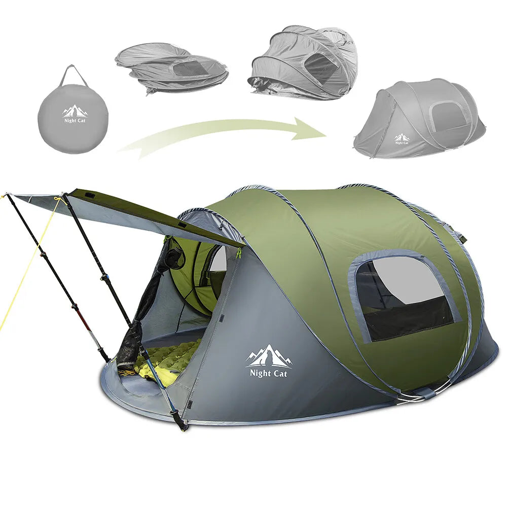 Night Cat Instant Waterproof Pop Up Outdoor Camping Tent